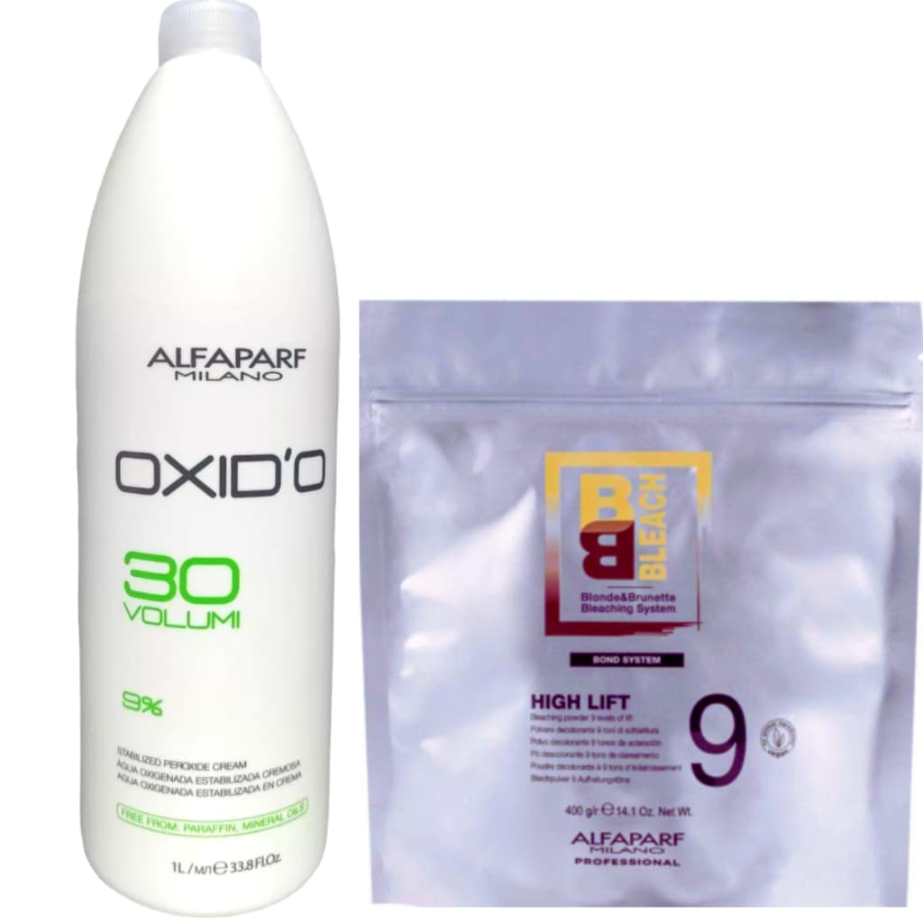 Alfaparf Água Oxigenada Emulsão Peróxido oxidante BB Bleach Tons Descolorir  (30 Volumes)