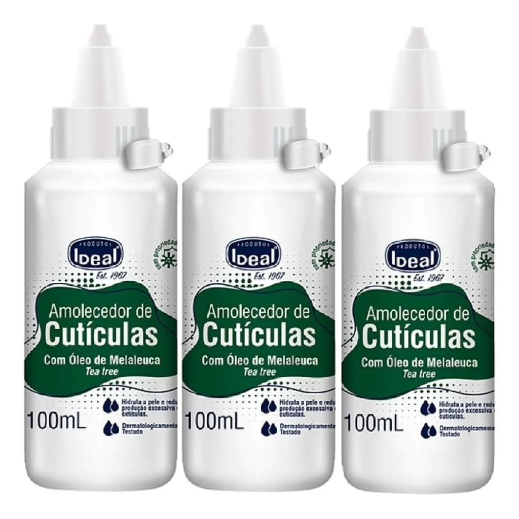 Kit 03un Amolecedor de Cutículas Ideal - Óleo de Melaleuca 100ml