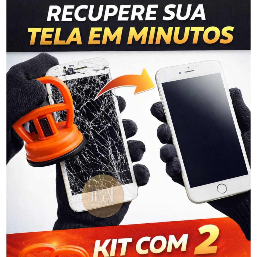 Ferramenta Para Abrir Tela de Celular – Kit 2 Ventosas Reparo Rápido iPhone Samsung