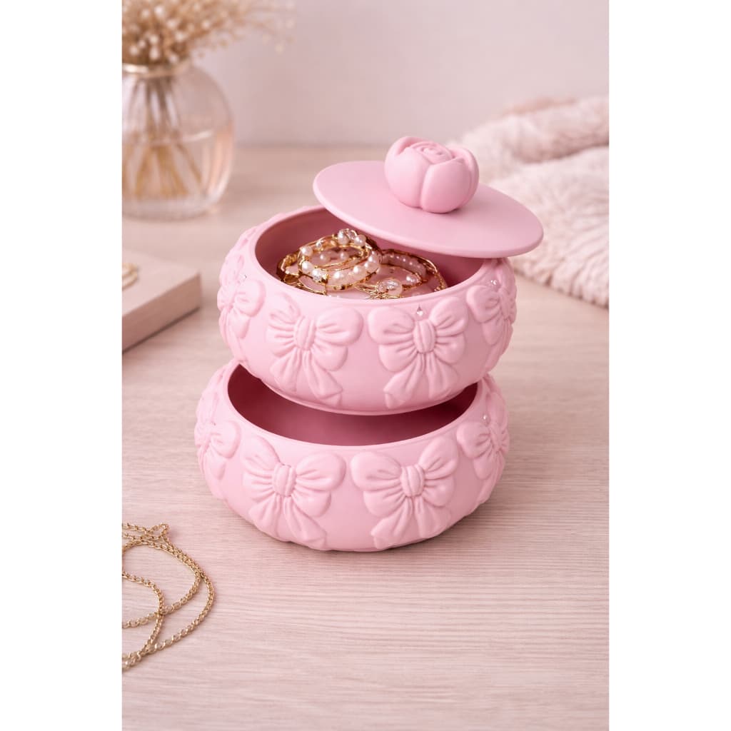 Porta Joias Duplo Organizador Bijuterias Caixa Porta Anel Colar Decorativo Presente Feminino