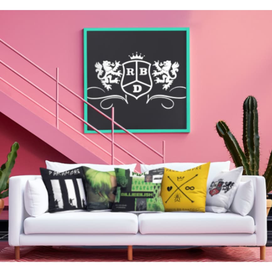 Almofada bandas - RBD BILLIE EILISH MARILIA MENDONÇA PARAMORE GREEN DAY FRESNO NX ZERO BLINK182 METALLICA NIRVAN 40X40cm