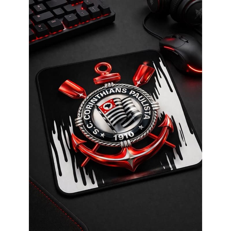 Mouse Pad Corinthians 15x18 Gamer Premium Antiderrapante Estampa 3D Alta Definição