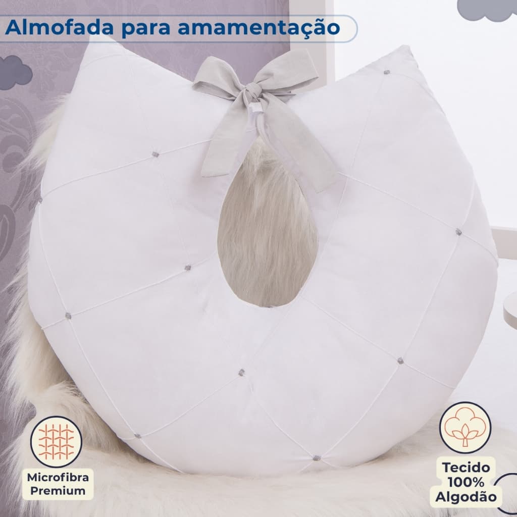 Almofada Amamentação para Bebê Menino e Menina Várias Cores Coleção Joy