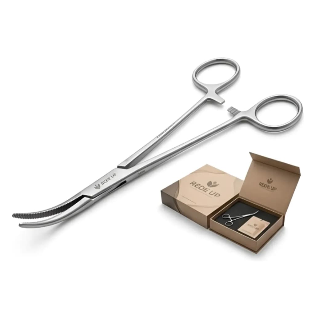 Pinça Kelly Hemostática Curva 12,5cm Enfermagem