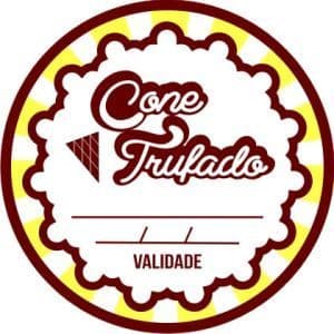 Kit Etiqueta Cone Trufado Adesiva 60 a 300 Unidades | Ideal para Embalagem de Doces e Vendas