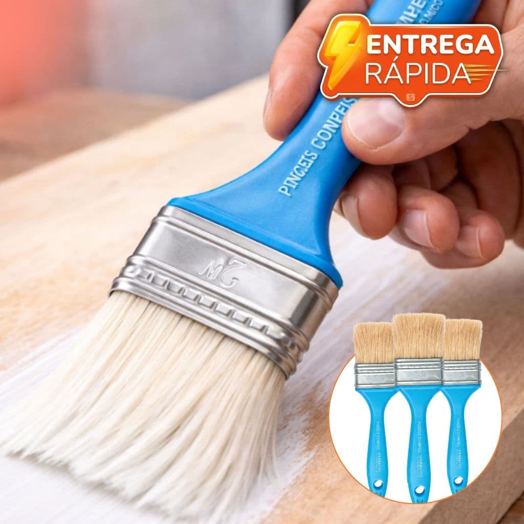Trincha 2" 50mm Compel Pincel Pintura Cerdas Brancas Sintética Construção Verniz Acrílica Esmalte