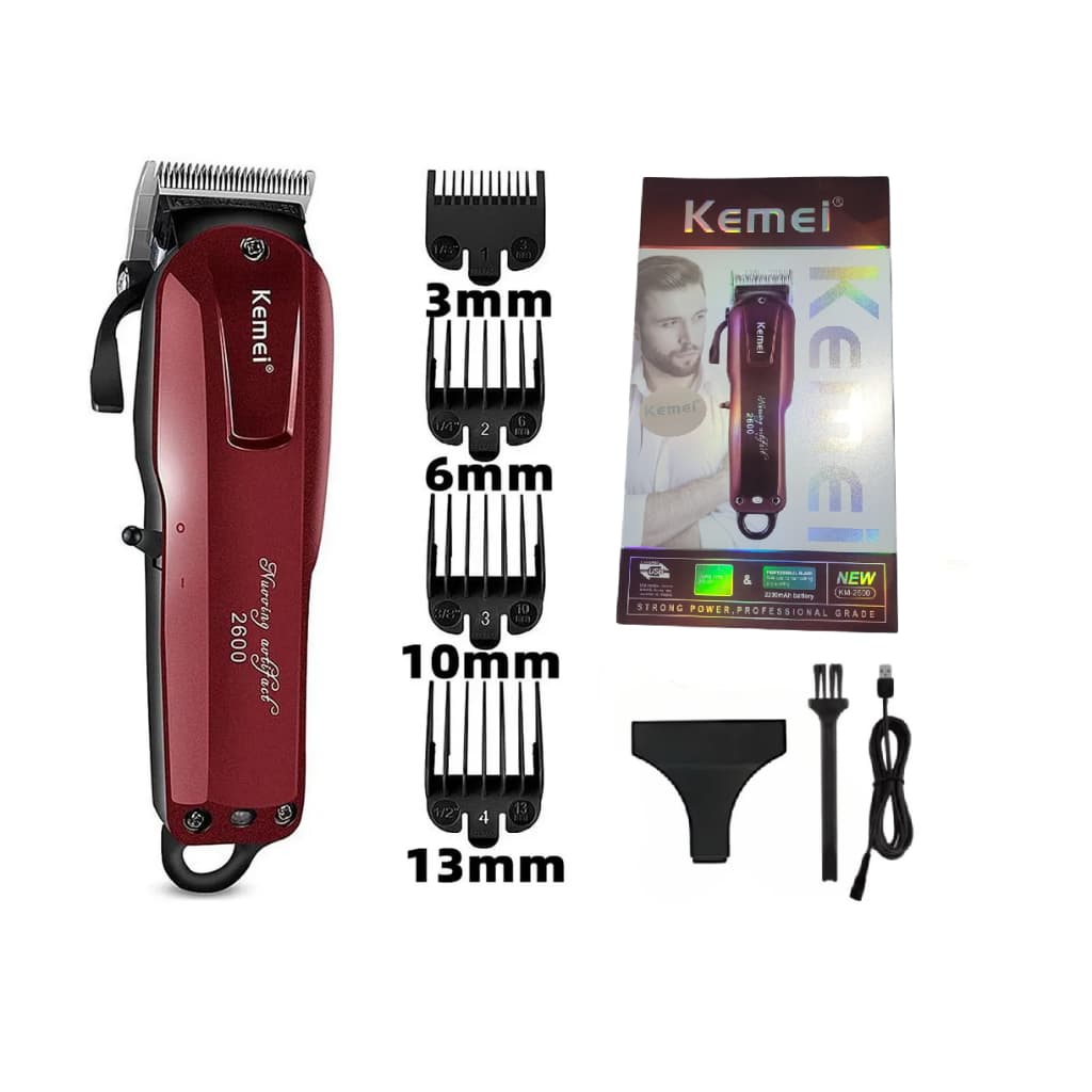 Kemei Km-2600-P Máquina De Cortar Cabelo Elétrico 5w Potente Recarregável Variação: USB-KM-2600-P