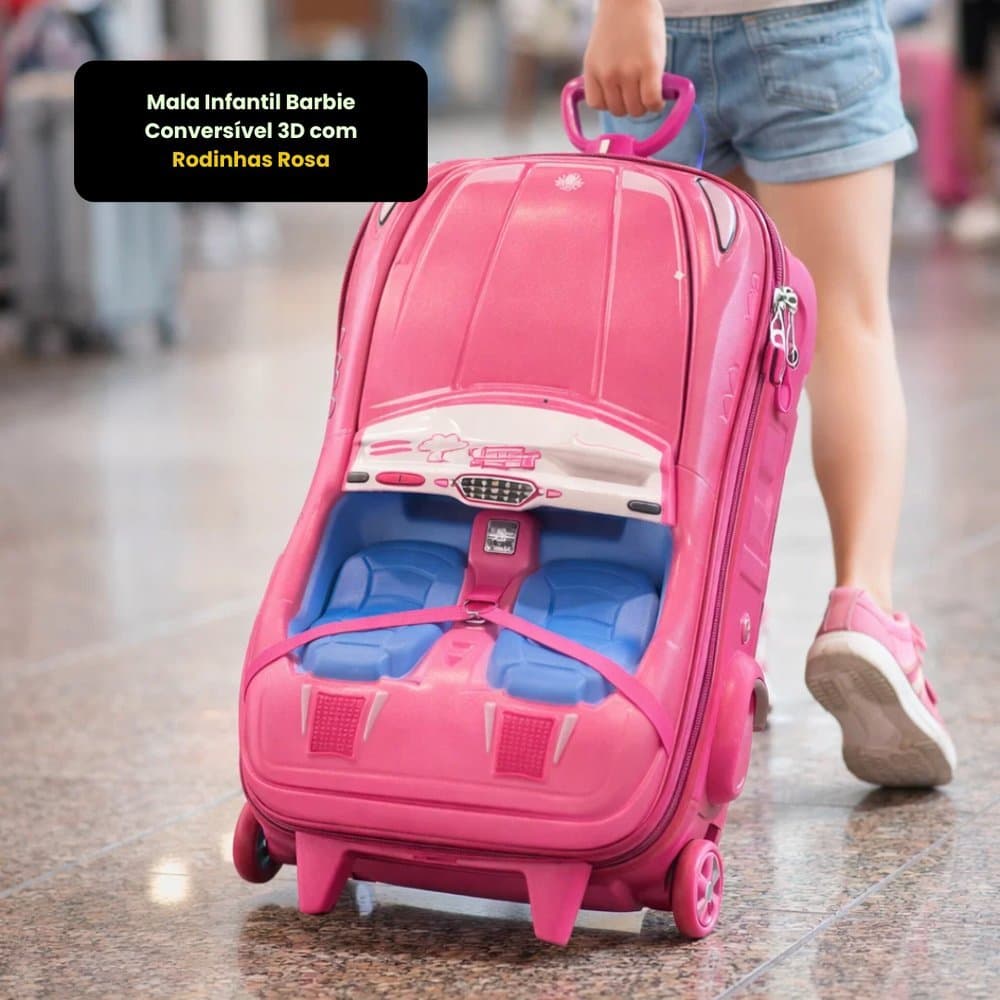 Mala Barbie Conversível 3D Mochila