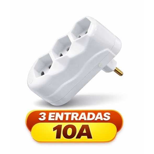 Benjamin 3 Entradas 10A – Ligue Até 3 Aparelhos em 1 Tomada! ( Adaptador )