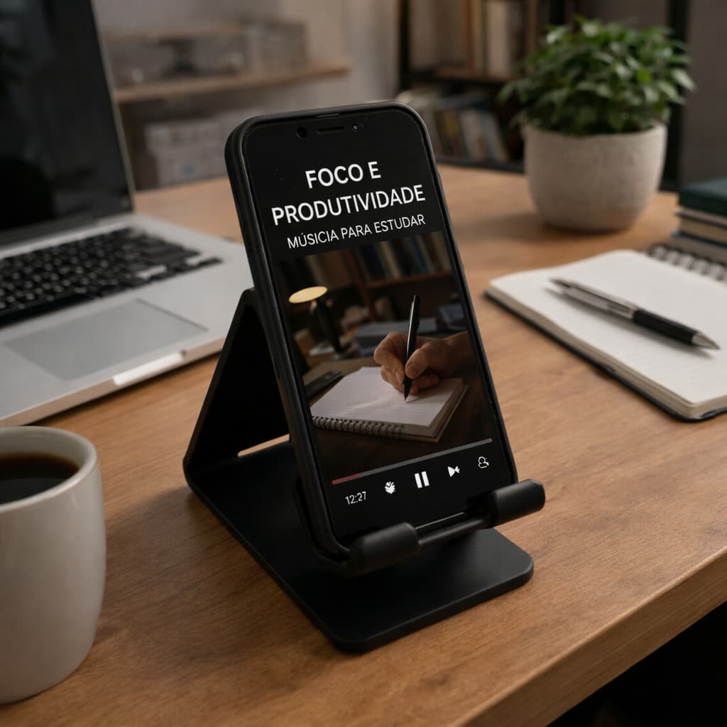 Suporte de Celular | Base Antiderrapante Universal | Ideal para Mesa, Estudo, Vídeo e Home Office
