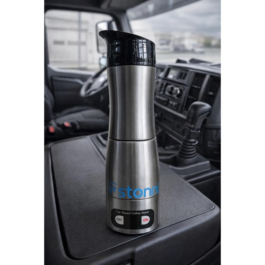 Cafeteira Veicular 12V/24V Stonni Portátil 150ml Para Caminhão Carro Motorhome Café Quente Rápido