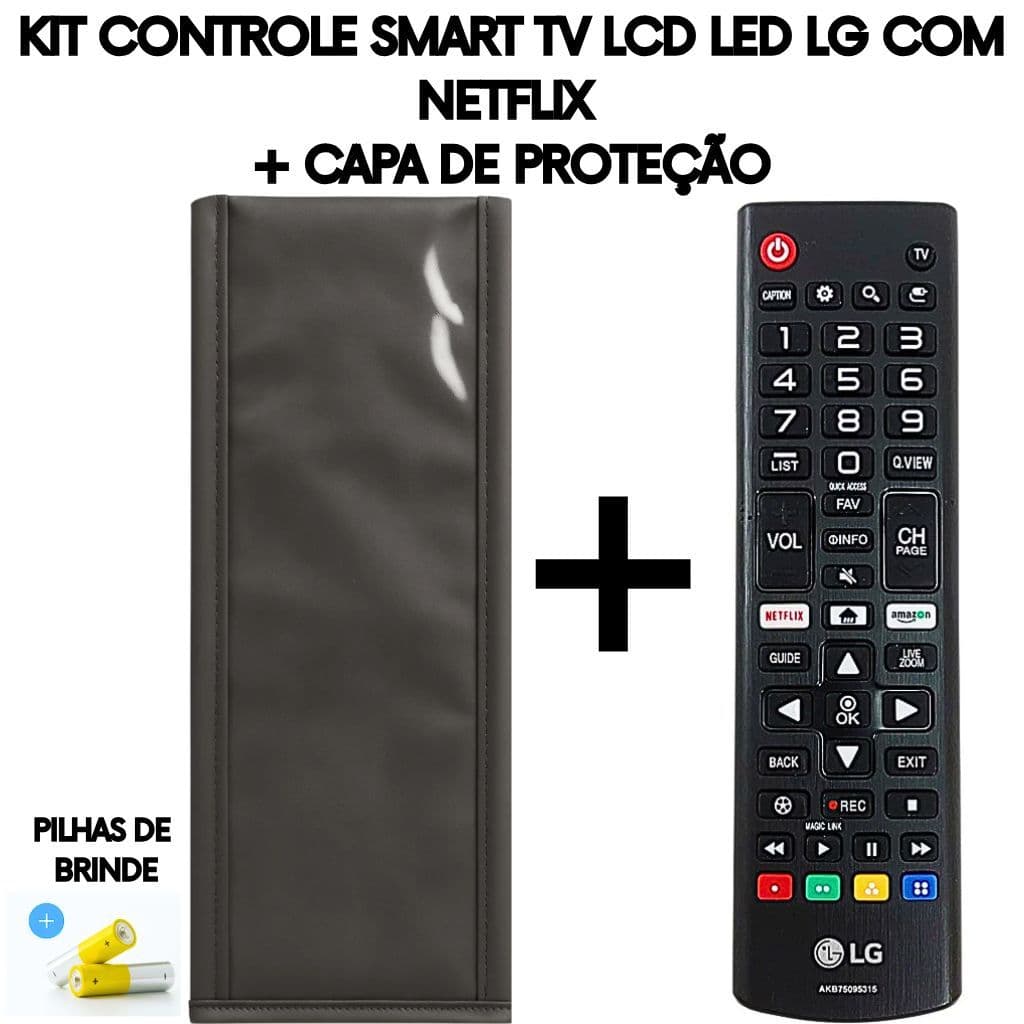 Controle Remoto Compatível LG Smart TV Netflix LCD LED + Capa Protetora Pronto Uso