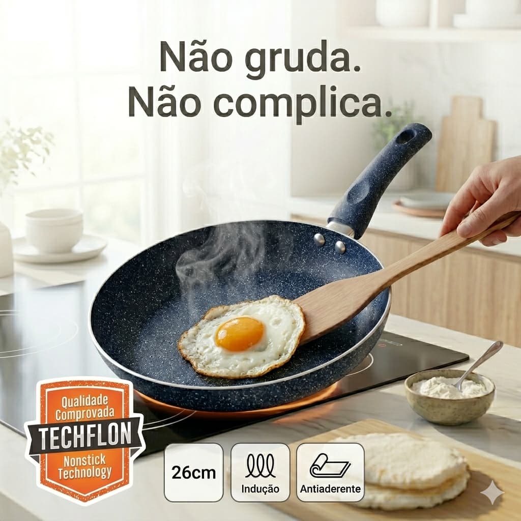 Frigideira Indução Teflon Tapioqueira Panquequeira 26cm