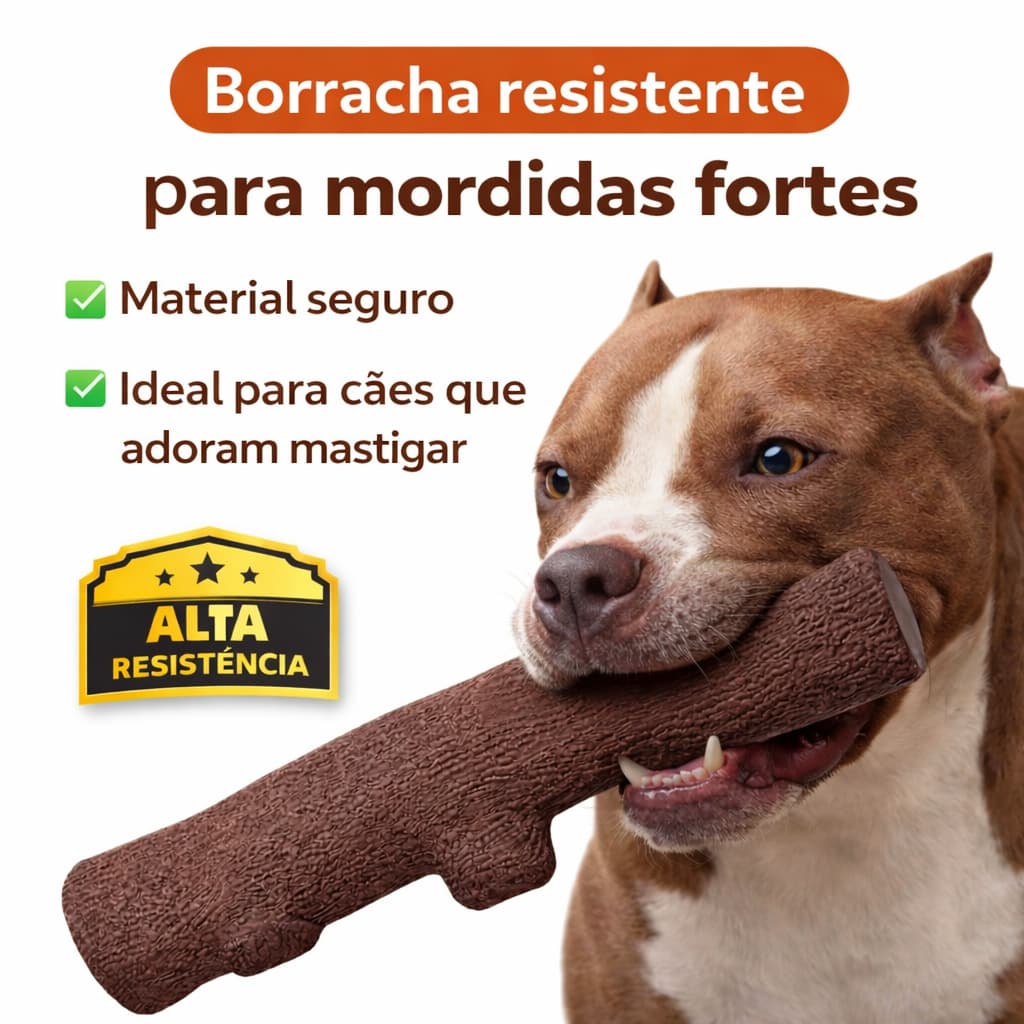 Mordedor para Cachorro de Borracha Resistente Galho Pet Brinquedo Anti Estresse Cães Médio e Grande