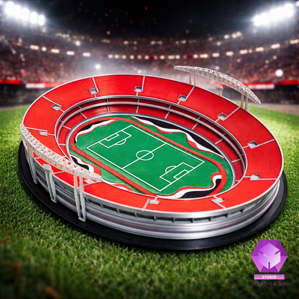 Miniatura Estádio do Morumbi São Paulo FC 23cm Maquete Detalhado Decoração Presente Tricolor Futebol