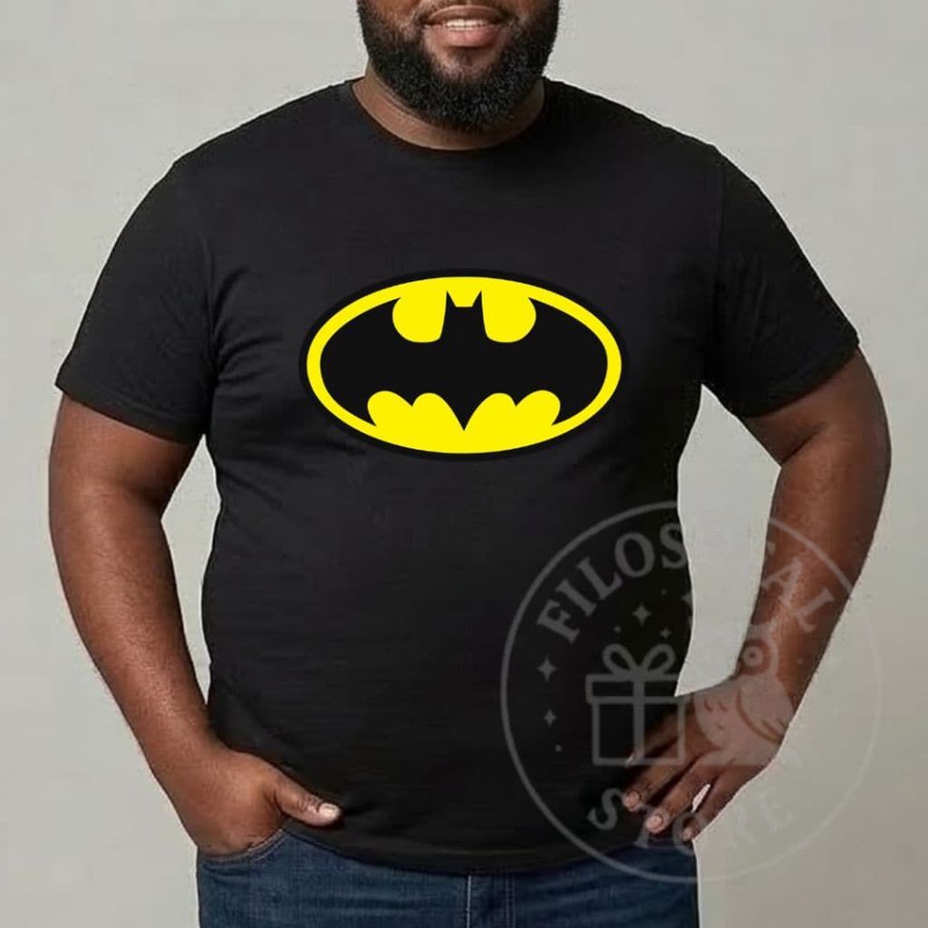 Camiseta Plus Size Masculina e Feminina Batman Símbolo Clássico Camisa 100% Algodão
