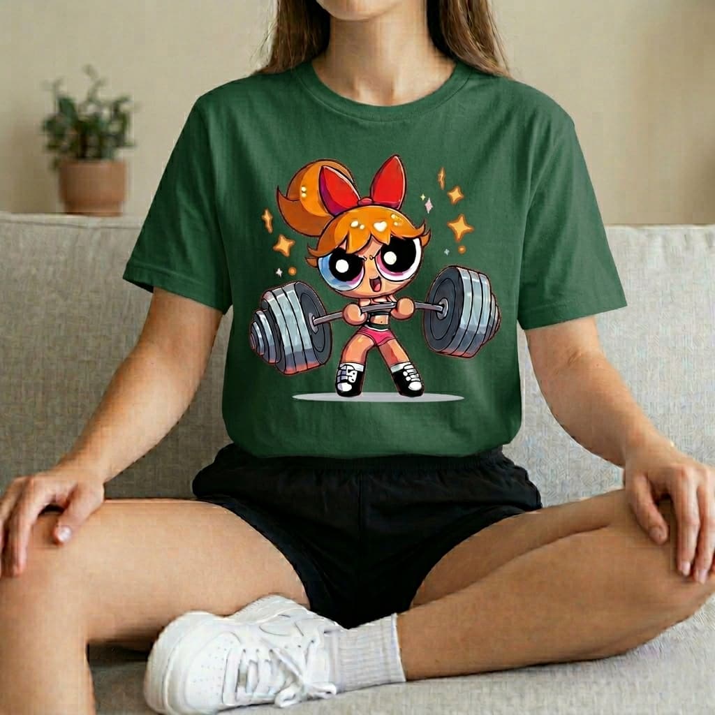 T-shirt Florzinha Superpoderosa Fitness: Estilo e força no seu treino! Compre a sua já.