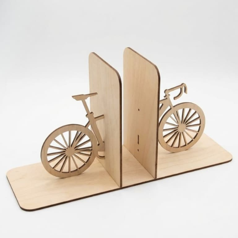 Suporte Mdf Cru Aparador de Livros Bicicleta