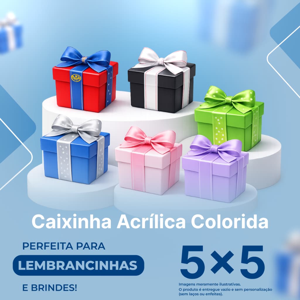50 unidades Caixinhas Acrílica 5x5 - Para Lembrancinha de Festa