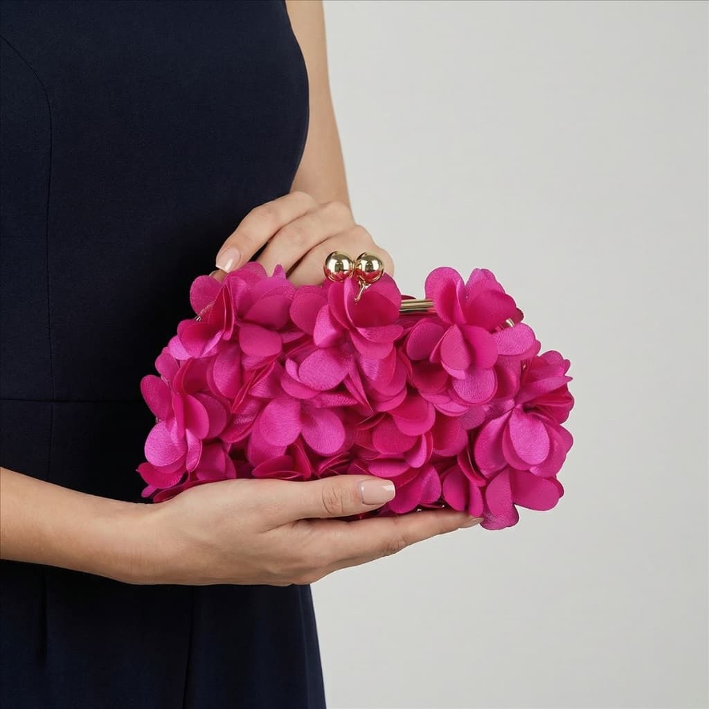 Bolsa Festa Clutch Com Flores Para Casamento Madrinha Flor Lançamento