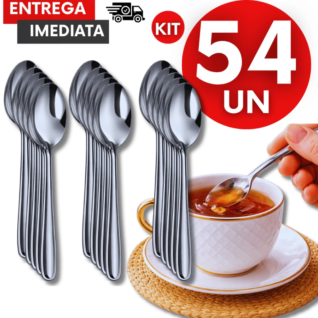 Jogo Colher De Chá Aço Inox 13.6 Cm Para Chá Café Cozinha Restaurantes Buffet Talher Utensílios