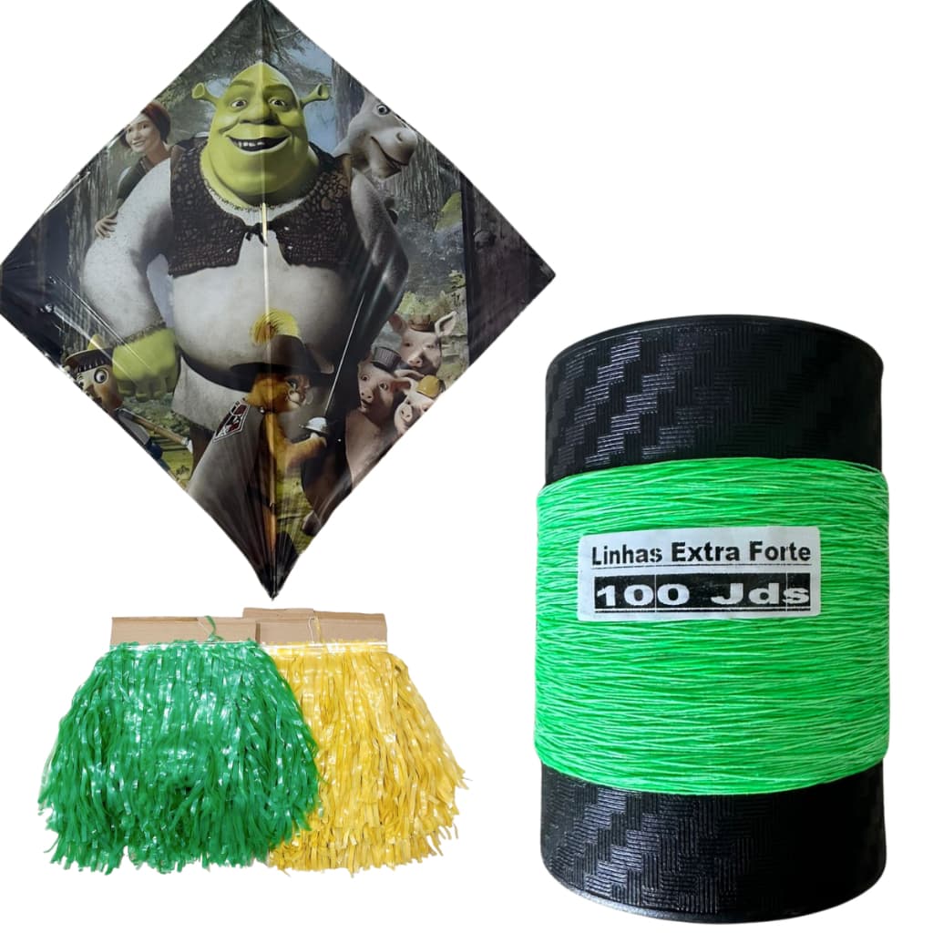 Pipa papagaio flechinha 10 Pipas sortidas + 1 pote de linha 100 Jardas + 10 rabiolas