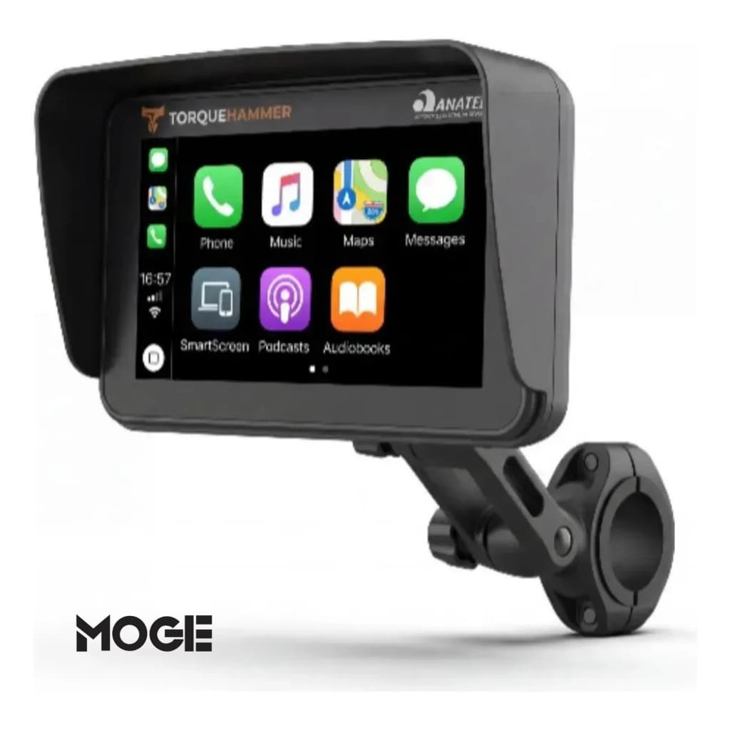 Multimídia para Moto CarPlay Android Auto Wireless | Tela 5” | IP68 | Torquehammer VPL-1016