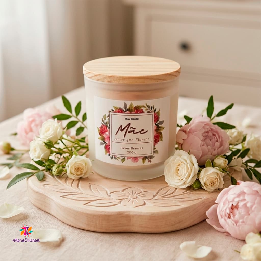 Vela Aromática Artesanal Dia das mães Amor Especial Premium 200g