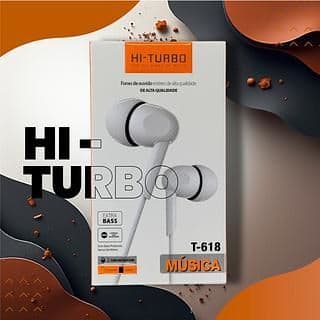 Fone De Ouvido Com Fio Com Borracha Música Hi Turbo T-618