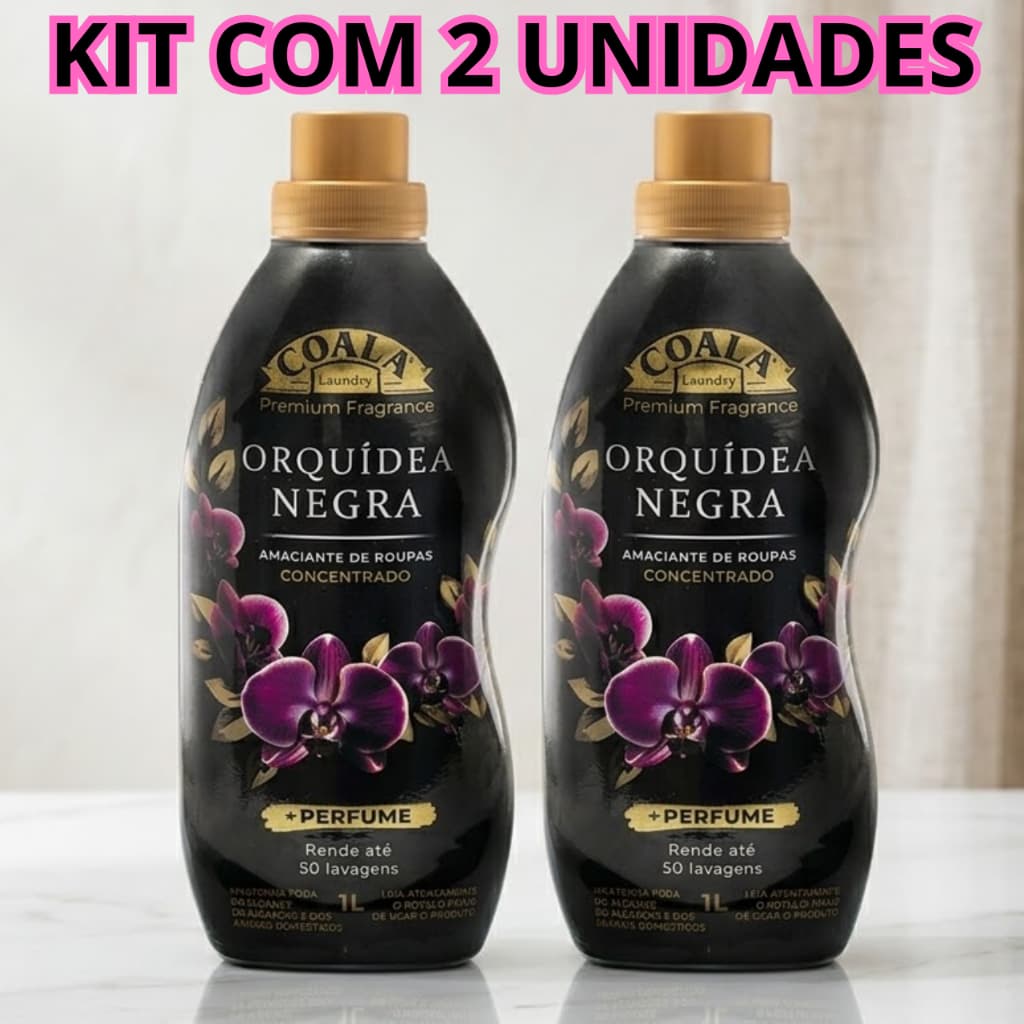 Kit 2 Amaciante Concentrado Coala Orquídea Negra 1L