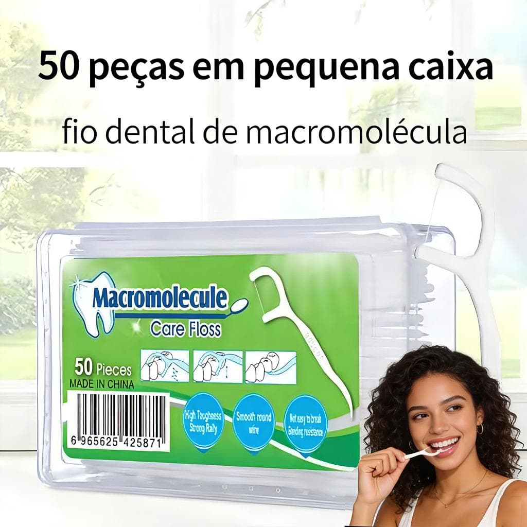 Fio Dental Macio Polímero Resistente Não Quebra Limpeza Profunda Gengiva Sensível