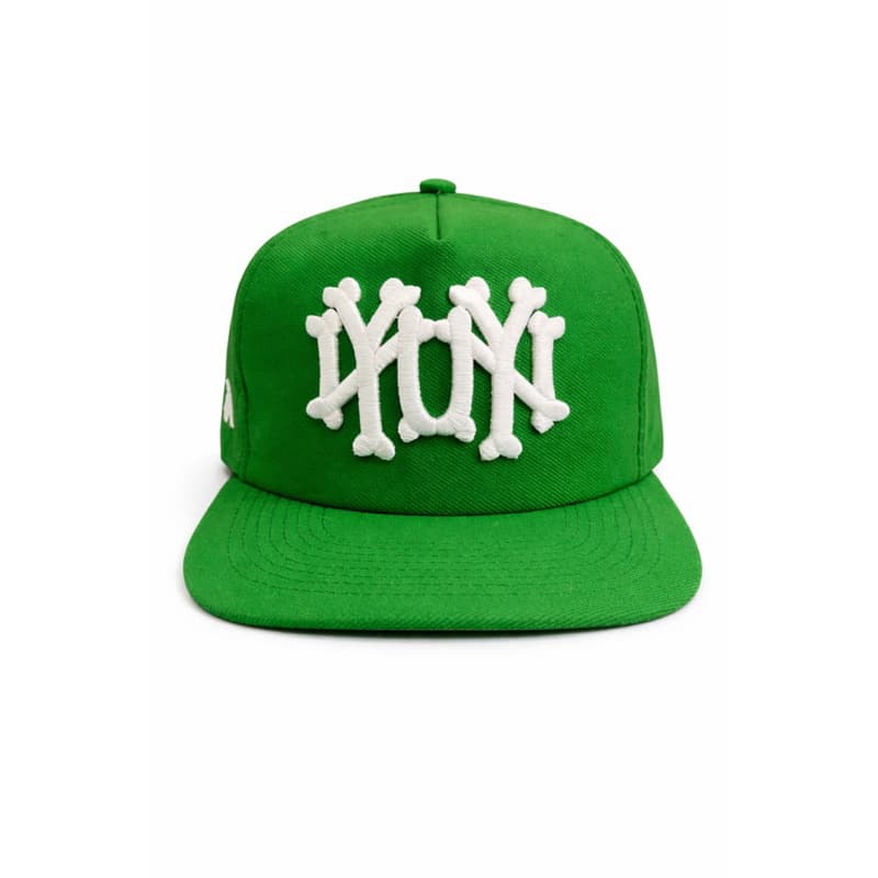 Boné estilo NY Verde Aba Reta Snapback Ajustável Bordado 3D Estilo Street