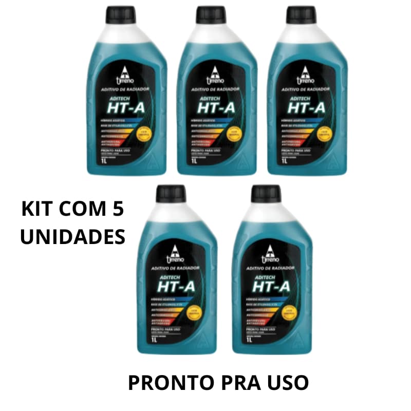 Kit 5 Aditivo Radiador Azul Ht-a P/uso Hyundai Toyota Honda
