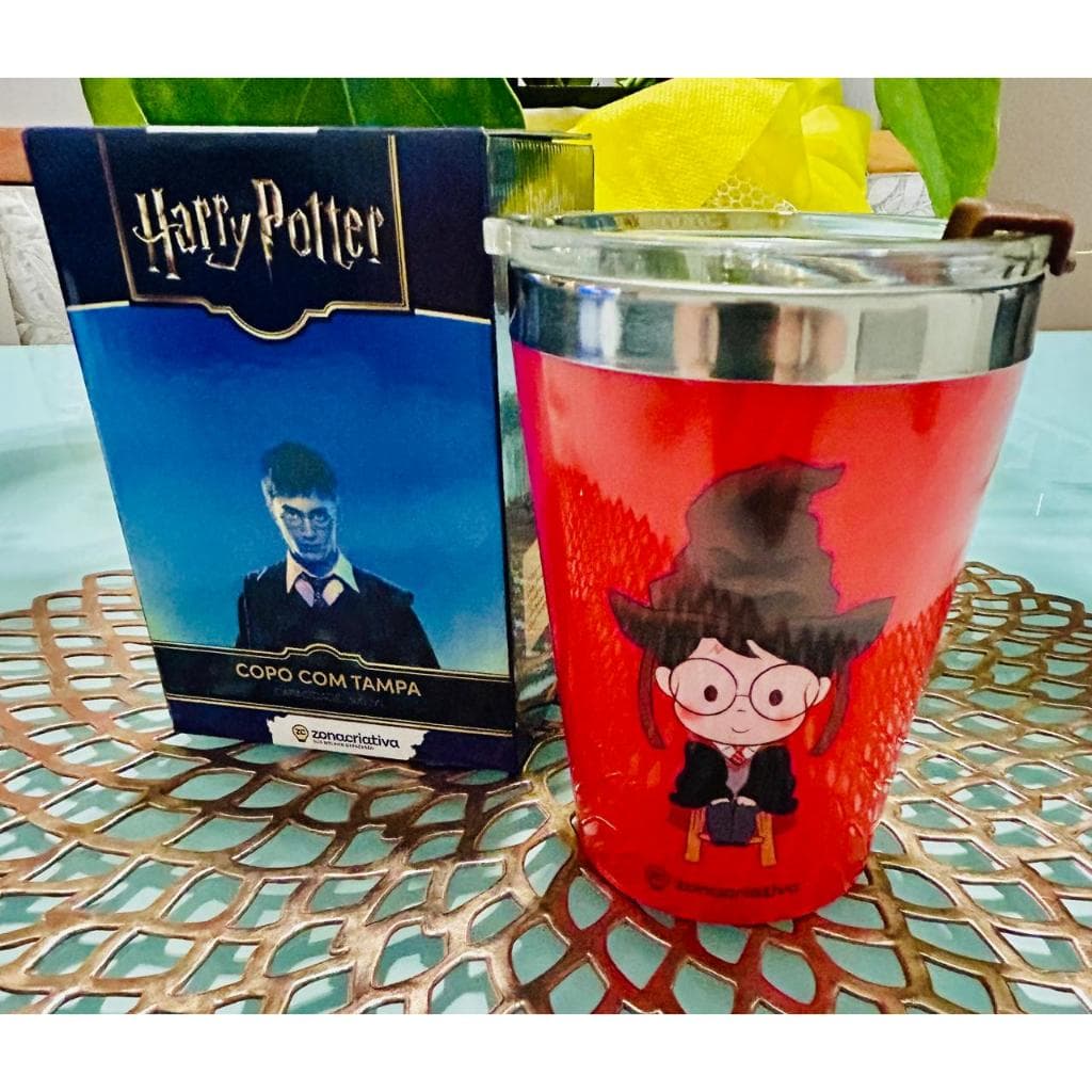 Copo Térmico Harry Potter 300ml Oficial ZonaCriativa Com Tampa Viagem Quente e Frio