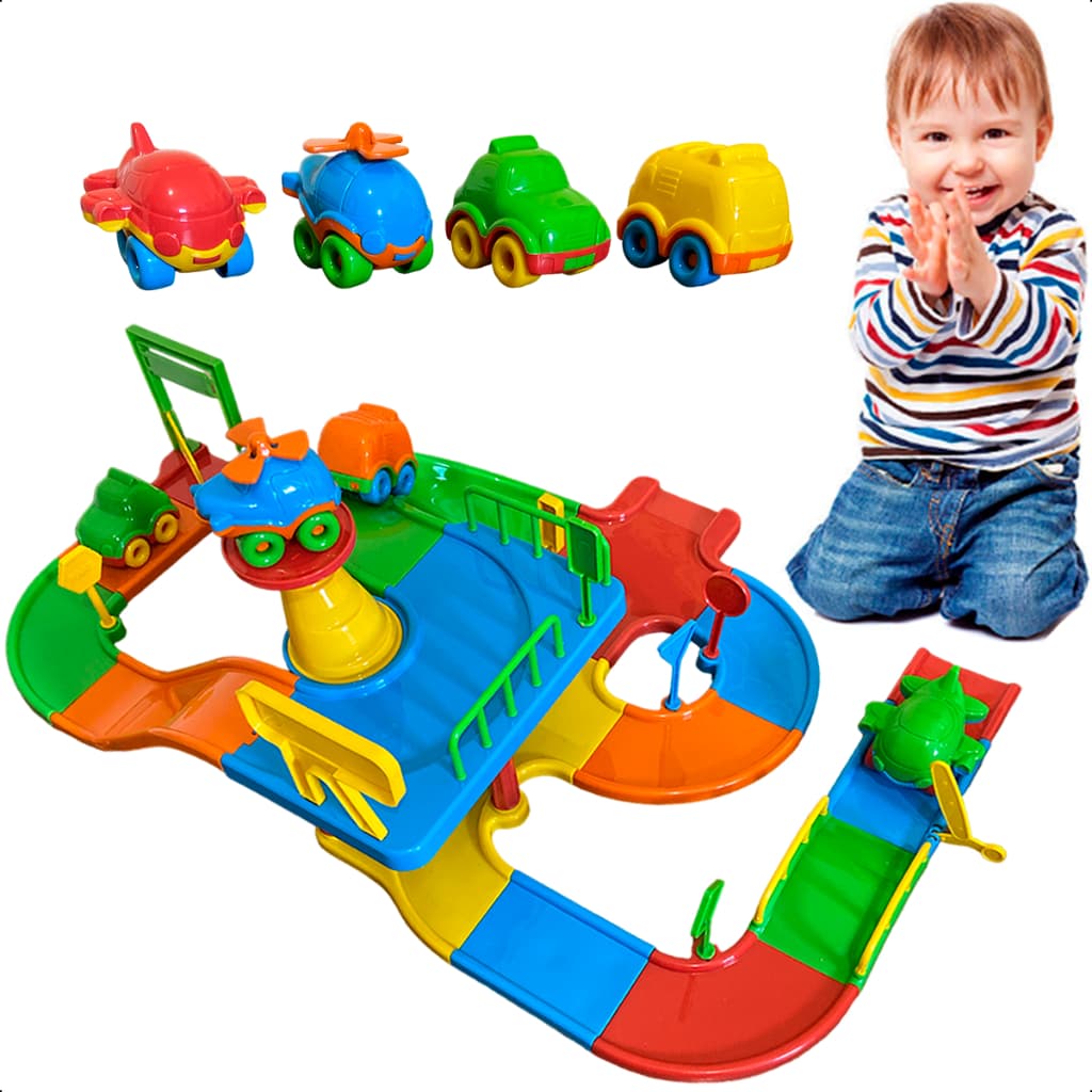 Pista de Carrinhos Presente Para Bebê Dia Das Crianças Brinquedo Canina Corrida Infantil Patrulha Menino Racing Lançador