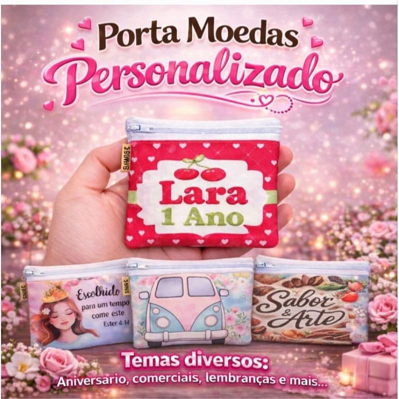 👜 PORTA MOEDAS PERSONALIZADO  – KIT 10-20-30-40-50