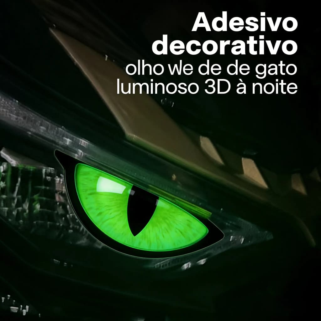 Adesivo 3D Olho de Diabo - Kit 6 Peças Refletivo para Capacete e Moto, Segurança Noturna