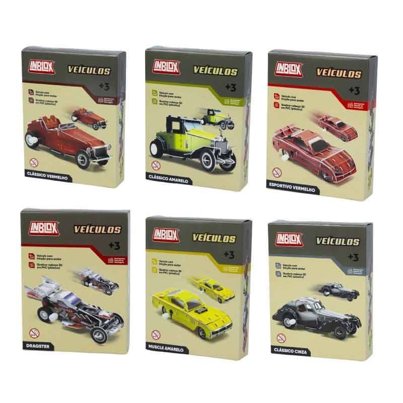 Veículos de Montar Inblox 3D PVC Fricção Brinquedo Quebra-Cabeça Montável +3 Anos
