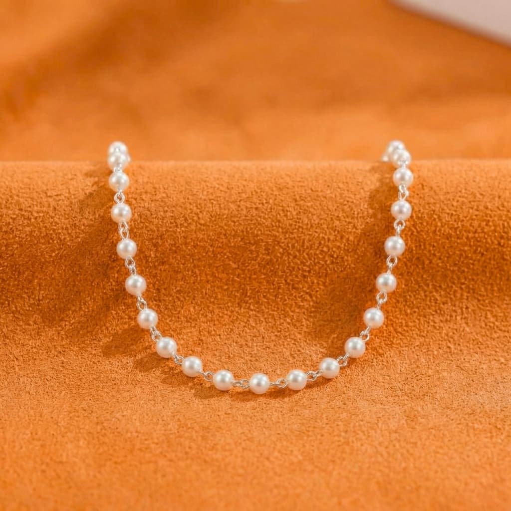 Pulseira Perola Riviera Classica Ouro18k Prata925 Feminina Infantil Acessorio Alto Padrao
