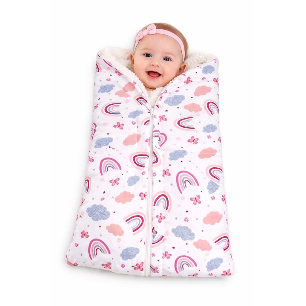 Saco de Dormir Bebê Casulo Sherpa com Zíper Quentinho Inverno Enxoval Infantil