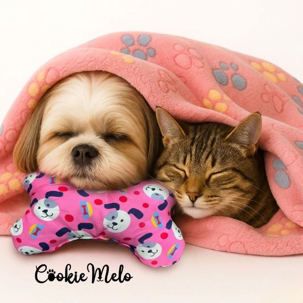 Kit Manta e Travesseiro Almofada Pet Osso Para Cães e Gato Macia Para Descanso Ideal Para Dias Frios