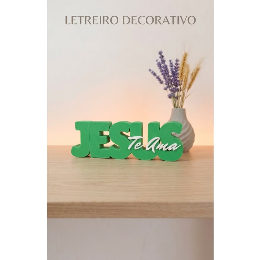 Letreiro Decorativo Jesus Te Ama - Elegante Toque de Amor e Fé para o seu Lar