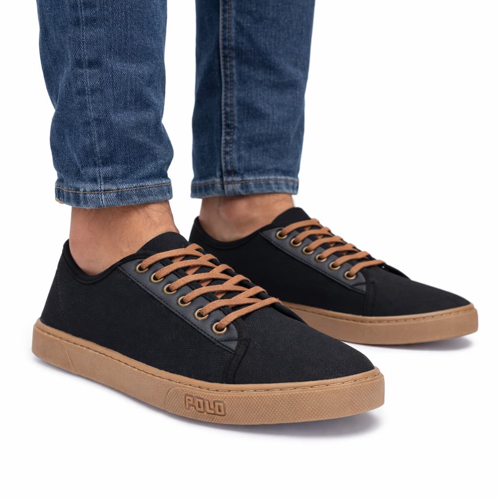Sapatênis Masculino Tênis Moderno Preto Antiderrapante Básico Elegante Lançamento Casual Promoção