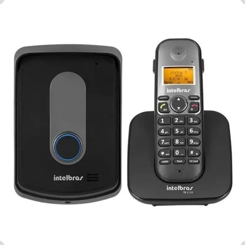 Porteiro Sem Fio Intelbras TIS 5010 DECT 6.0 Abre 2 Portões Função Siga Me Com Display