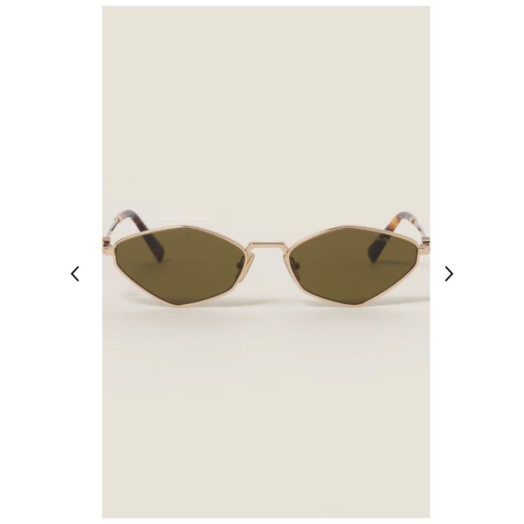 Óculos De Sol Femininos Elegantes De metal Poligonal dourado lente marrom tendencia moda