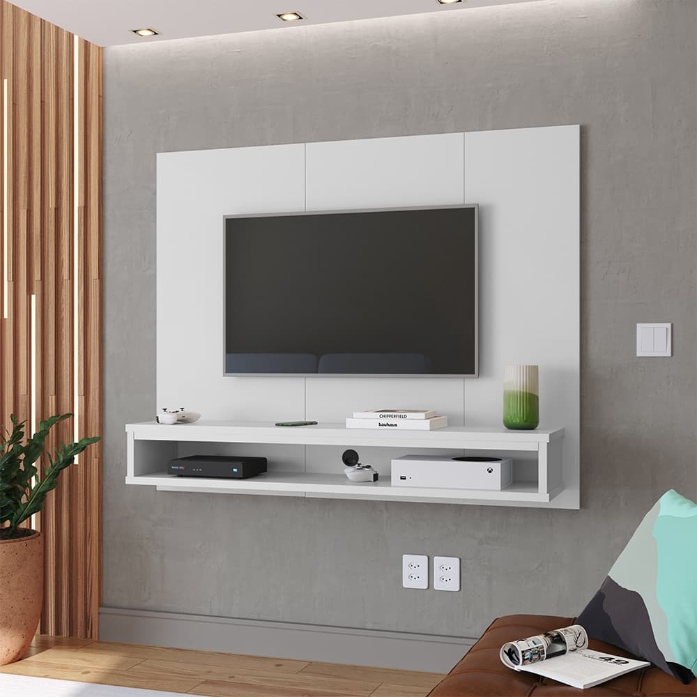 Painel Cissa para TV até 50 Polegadas com Prateleira Nicho Quarto e Sala