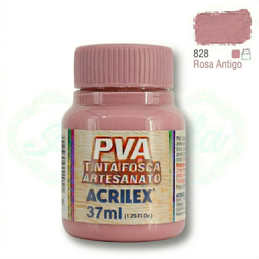 Tinta PVA Fosca Para Artesanato 37ml Rosa Antigo P/ MDF e Gesso