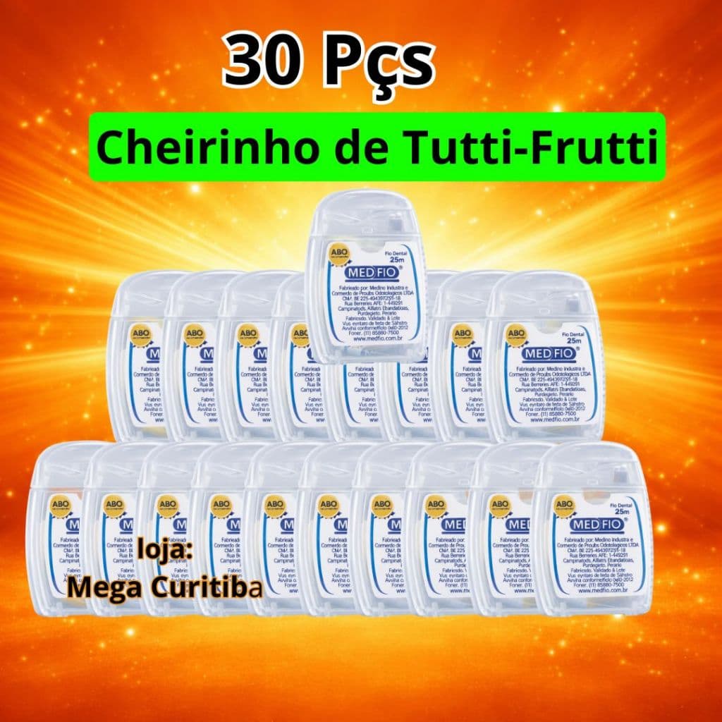 Fio dental Transparente 30 Peças de Tutti-Frutti com 25 metros