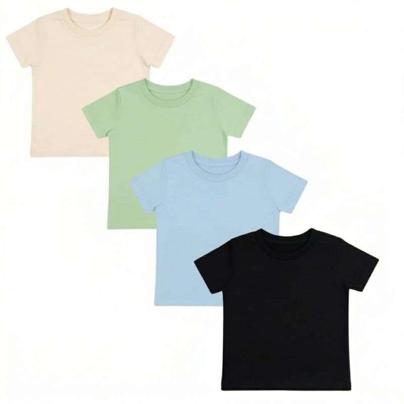 Kit 4  camisetas camisas infantil gola careca menino