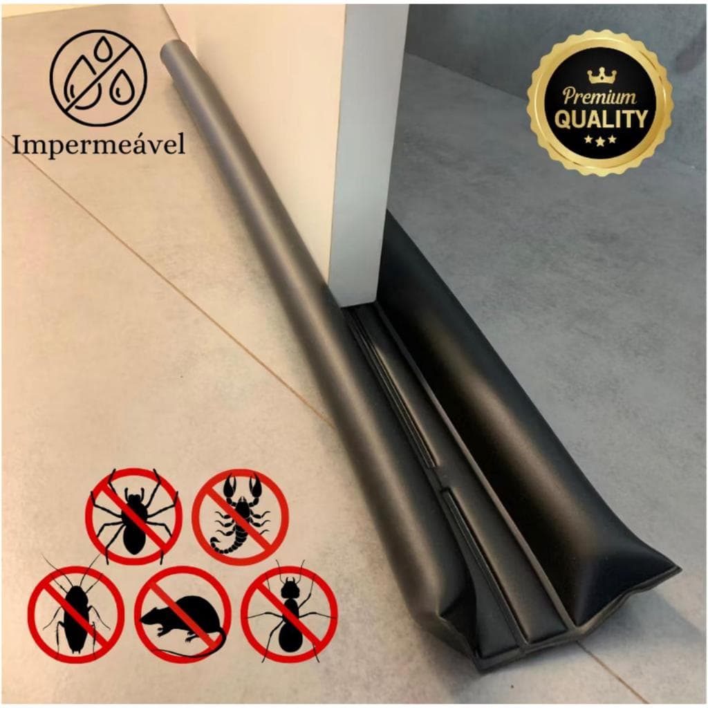 Veda Porta Protetor Rolinho 80cm Impermeável Proteção Dupla